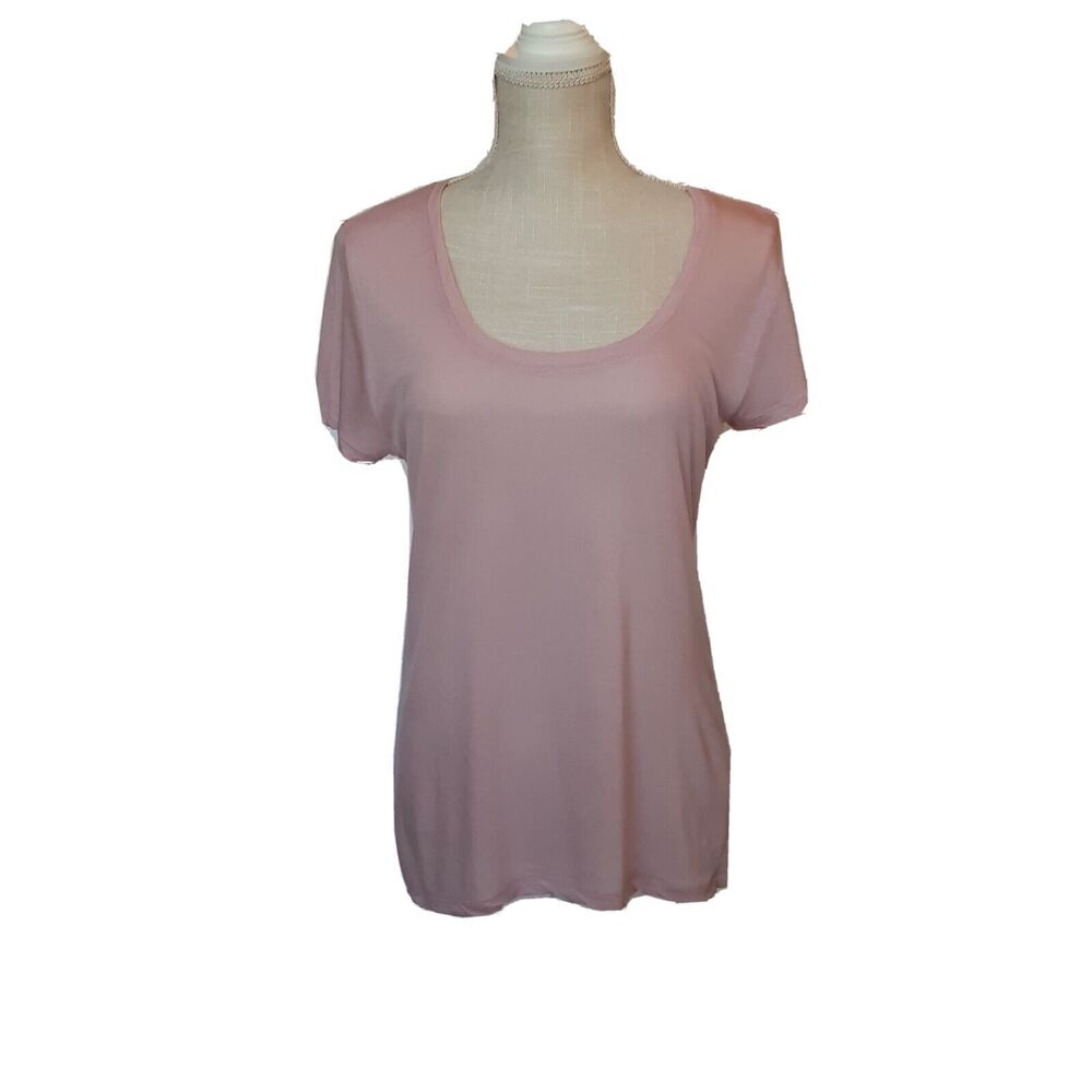 J. Crew Sz Small T-Shirt Round Neck Pink Lyocell Soft Short Sleeves Fitted